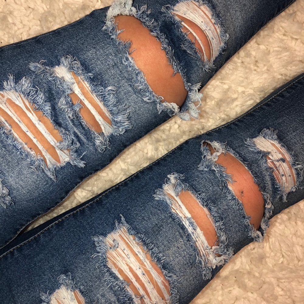 distressed jeans